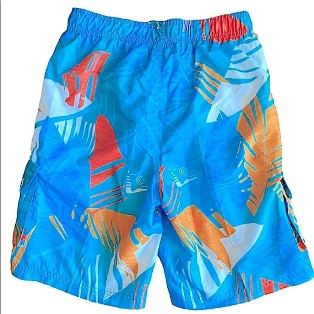 Kanu Swim Surf Trunks Boys Large 14/16 Tropical Beach Coastal Hawaiian